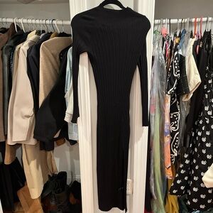 Black Long Sleeve Knit Dress